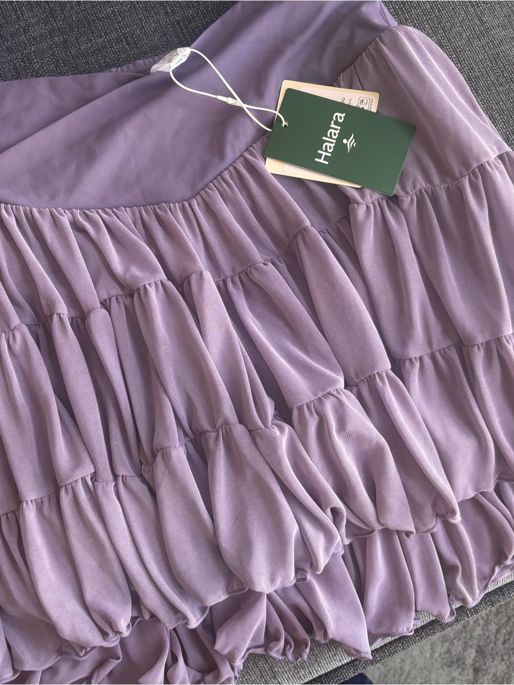 HALARA Lavender Tiered Ruffle Mini Skirt
